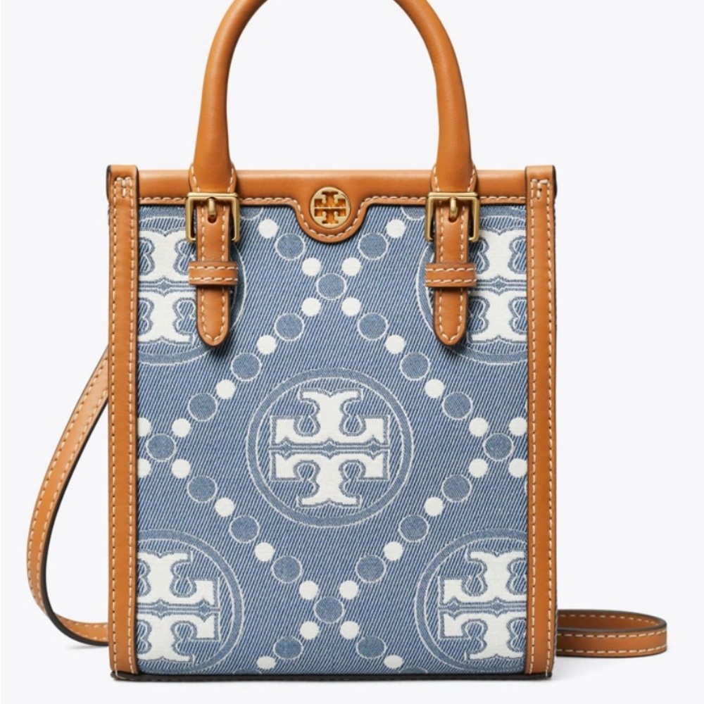 T MONOGRAM DENIM MINI TOTE 
New with tag